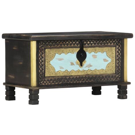 Furniture Limited - Coffre de rangement Noir 80x40x45 cm Bois de