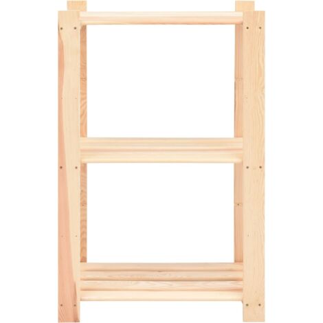 Furniture Limited - Étagère de stockage 3 niveaux 60x38x90 cm Pin