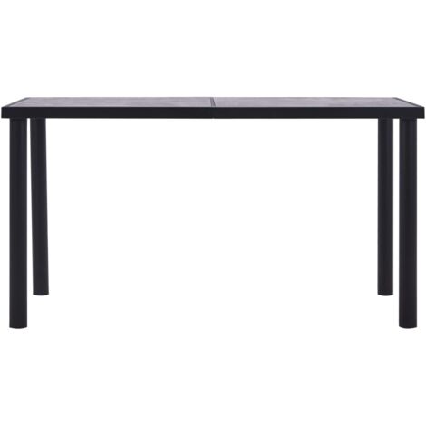 Furniture Limited - Table à manger Noir et gris béton 140x70x75