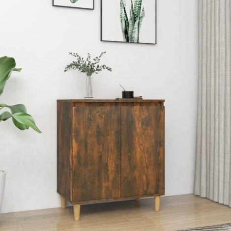 Furniture Limited - Buffet Chêne fumé 60x35x70 cm Bois d'ingénier