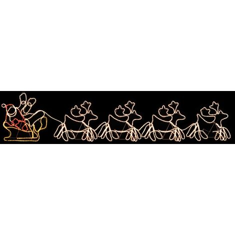Furniture Limited - Cordon lumineux de Noël 4 rennes et traîneau
