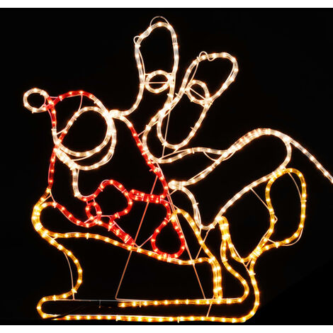 Furniture Limited - Cordon lumineux de Noël 4 rennes et traîneau