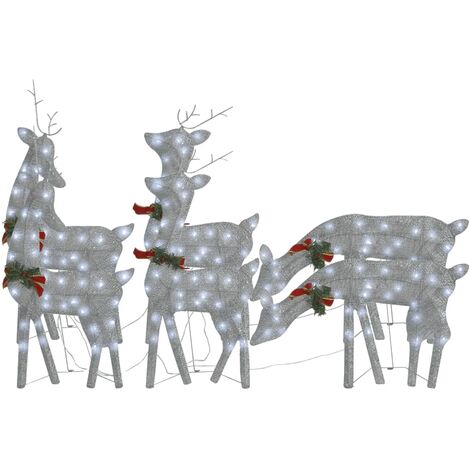 Furniture Limited - Rennes de Noël 6 pcs Argenté Blanc froid