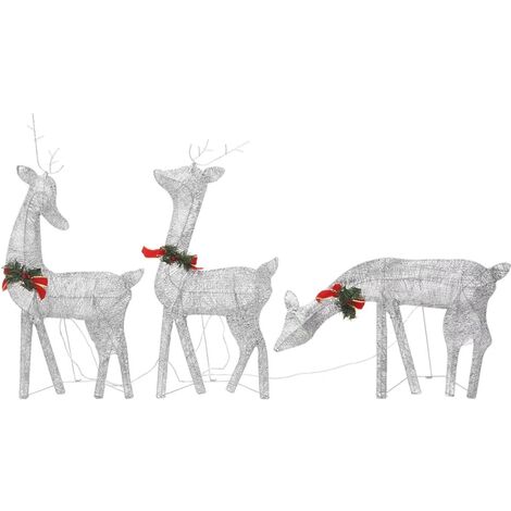 Furniture Limited - Rennes de Noël 6 pcs Argenté Blanc froid