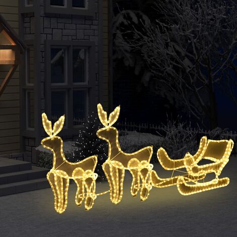 Furniture Limited - Cordon lumineux de Noël 2 Rennes et traîneau