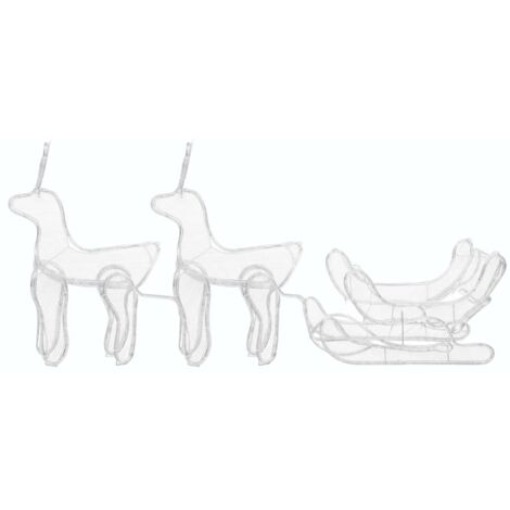 Furniture Limited - Cordon lumineux de Noël 2 Rennes et traîneau