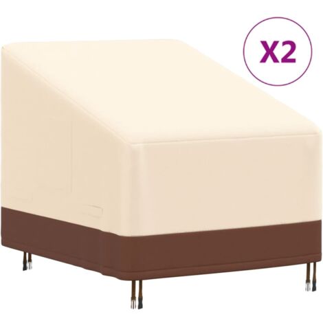 Housse De Chaise Longue De Jardin 2 Pièces - Imperméable Oxford 210D - 200x75x40/70cm - Anti-UV Vent