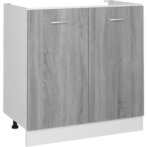 Furniture Limited - Armoire de plancher d'évier "Lyon" Sonoma gri