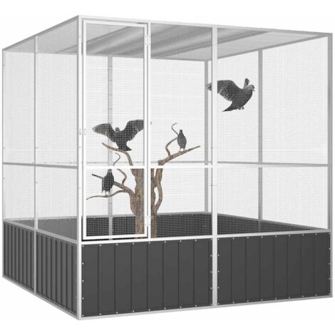 Furniture Limited - Cage à oiseaux Anthracite 213,5x217,5x211,5
