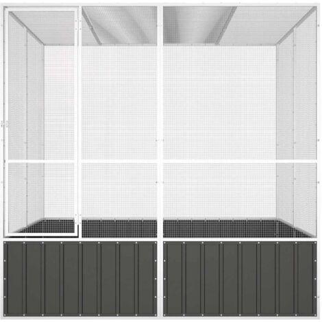 Furniture Limited - Cage à oiseaux Anthracite 213,5x217,5x211,5
