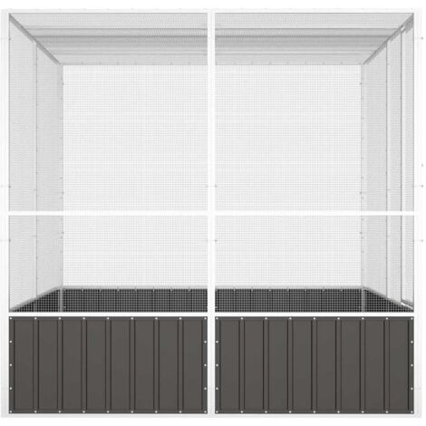Furniture Limited - Cage à oiseaux Anthracite 213,5x217,5x211,5