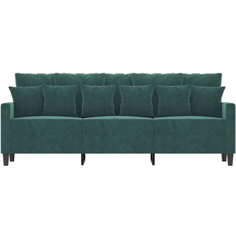 Furniture Limited - Canapé à 3 places Vert foncé 180 cm Velours