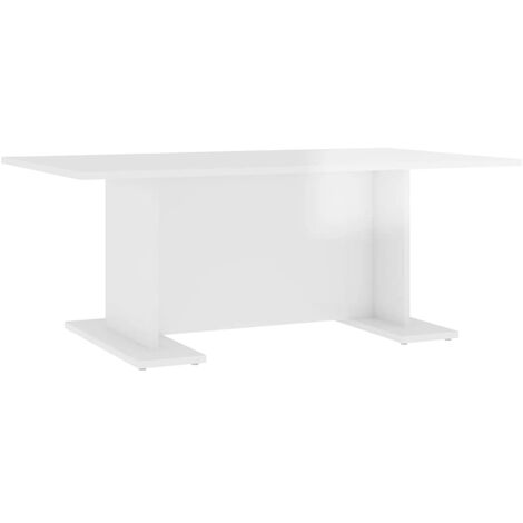 Furniture Limited - Table basse blanc brillant 103,5x60x40 cm