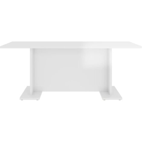 Furniture Limited - Table basse blanc brillant 103,5x60x40 cm