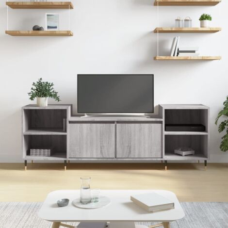 Meuble TV gris béton 104x35x50 cm bois d'ingénierie | Leroy Merlin