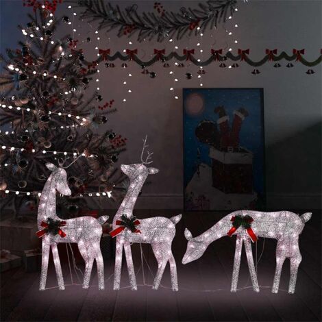 Furniture Limited - Famille de rennes de Noël 270x7x90 cm Doré