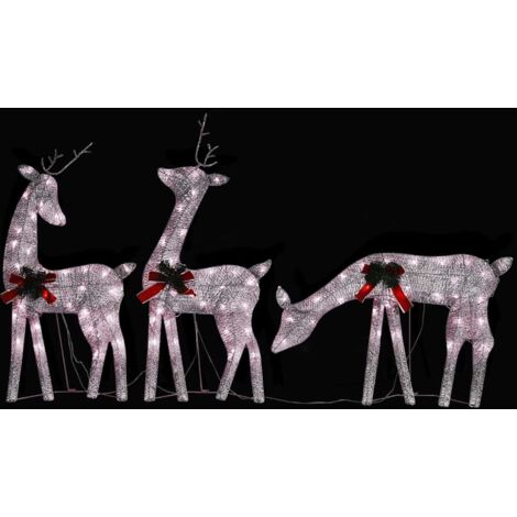 Furniture Limited - Famille de rennes de Noël 270x7x90 cm Doré