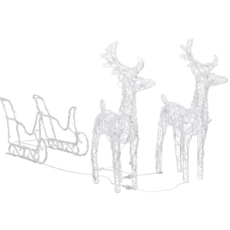 Furniture Limited - Décoration de Noël Rennes et traîneau 320 LED
