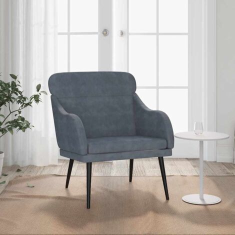 Fauteuil Velours Gris Foncé – 62x79x79 Cm – Confort Moderne