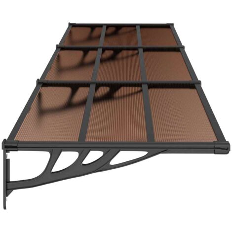 Furniture Limited - Auvent de porte Noir 358,5x90 cm Polycarbonat