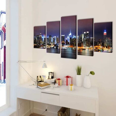Visario 6301 sur Toile New York 5 pièces, 200 x 100 cm