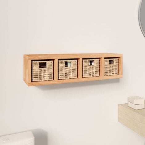 Furniture Limited - Étagère murale avec paniers 62x18x16 cm Bois
