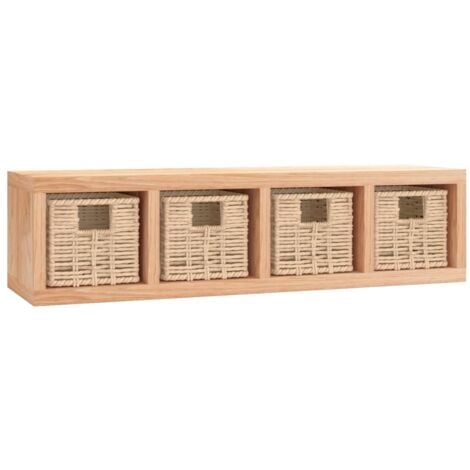 Furniture Limited - Étagère murale avec paniers 62x18x16 cm Bois