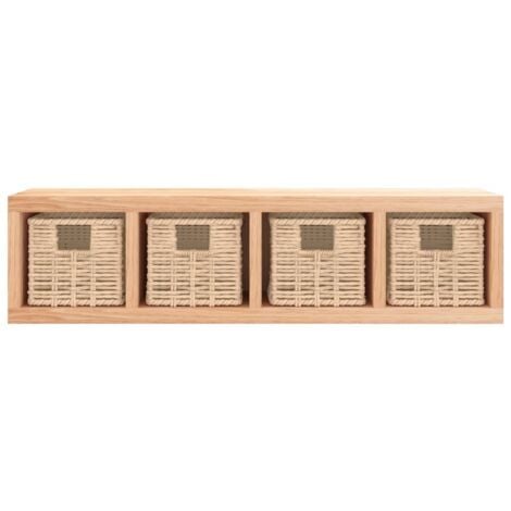 Furniture Limited - Étagère murale avec paniers 62x18x16 cm Bois
