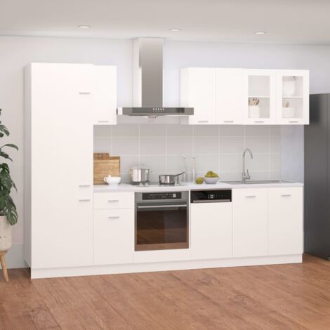 Furniture Limited - Ensemble de meubles de cuisine 8 pcs Blanc