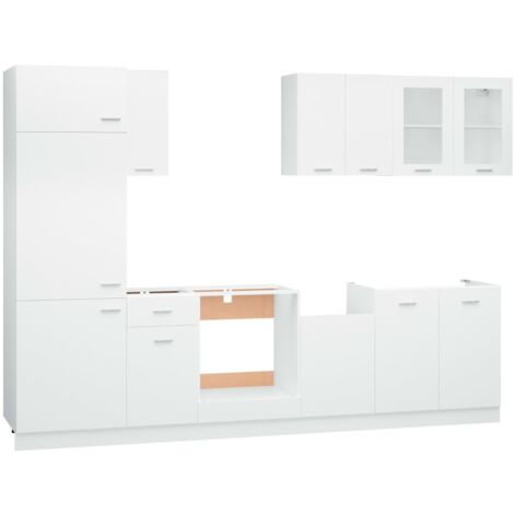 Furniture Limited - Ensemble de meubles de cuisine 8 pcs Blanc