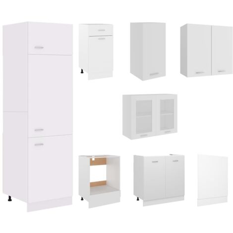 Furniture Limited - Ensemble de meubles de cuisine 8 pcs Blanc