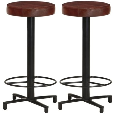 Furniture Limited - Tabourets de bar lot de 2 66 cm cuir
