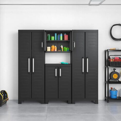 Furniture Limited - Armoire de rangement haute Detroit Noir