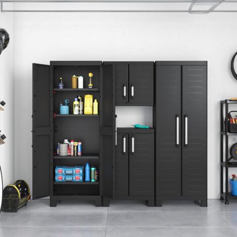 Furniture Limited - Armoire de rangement haute Detroit Noir