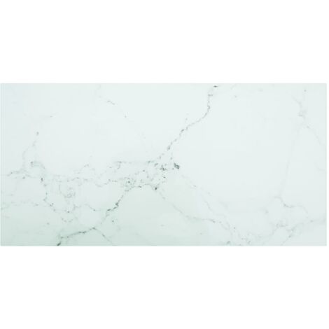 Dessus De Table Blanc 100x50 Cm 6 Mm Verre Trempé Design Marbre - Dessus De Table - Plateau De