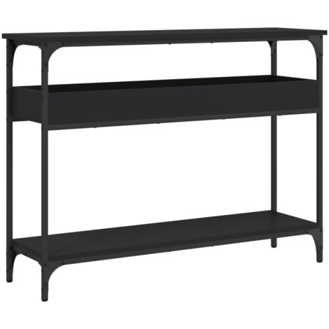Maison Exclusive - Table console avec étagère noir 100x29x75 cm bois d'ingénierie (1/5)