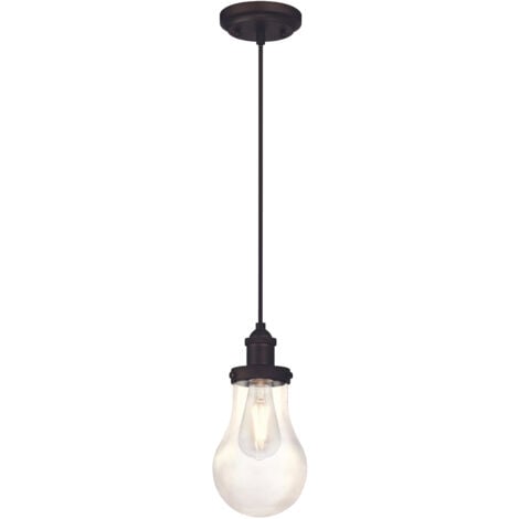 Pendant Teardrop Oil Rubbed Bronze and Clear Glass