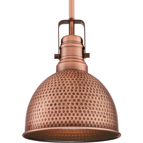 One-Light Pendant Madras hammered washed copper