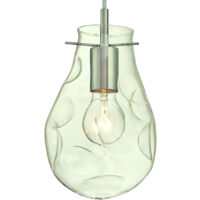 One-Light Pendant Nickel with Clear Indented Glass
