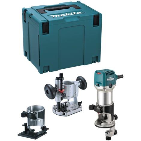Fresadora MultifunciÃ³n 6/8mm 710W SAR RT0702CX2J Con Bases y Accesorios