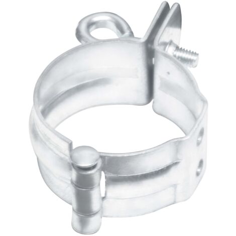 INEFA Collier pour montage par vis, PVC acier plastifié, Fixation pour tuyau de descente, Accessoires pour gouttières - 50mm, 1 pièce, blanc