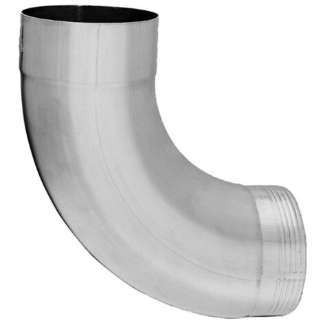 ZAMBELLI Tuyau de descente coudé à 85 degrés, galvanisé, plié en une pièce Tuyau coudé à haute protection contre la corrosion, montage simple sans soudure, 80mm Argent