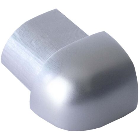 Dalsys Angle extérieur pour rail de carrelage aluminium (anodisé) Profilé en quart de cercle, profilé pour carrelage - 12,5mm, 1 pièce chrome brillant