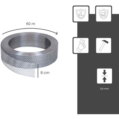 Grille Protection Oiseaux Aluminium 50 Mm - Rouleau 10 M - Pour Gouttières, Toits, Balcons