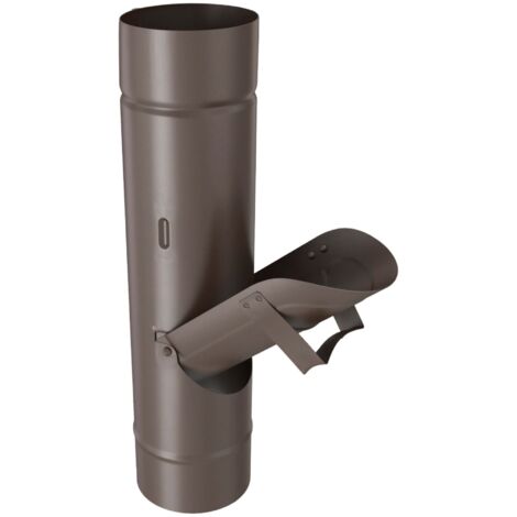 ZAMBELLI Clapet de tuyau d'eau de pluie galvanisé, sans tamis Clapet d'eau de pluie, écoulement de gouttière pour tonneau d'eau de pluie, Ø 80mm brun cuivre (1/5)