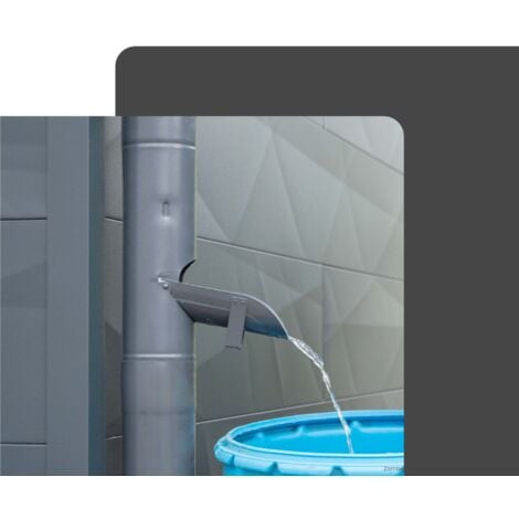 ZAMBELLI Clapet de tuyau d'eau de pluie galvanisé, sans tamis Clapet d'eau de pluie, écoulement de gouttière pour tonneau d'eau de pluie, Ø 100mm Anthracite