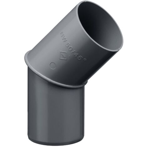 INEFA Coude de tuyau de pluie 45 degrés pour tuyau de descente, raccord en PVC Accessoires de gouttière, montage simple par emboîtement, Made in Germany - 75mm Anthracite (1/5)
