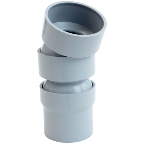 INEFA Coude de gouttière flexible, accessoires de gouttière en PVC, montage simple par emboîtement, Made in Germany - 50mm 22-45 degrés, 2 coudes gris