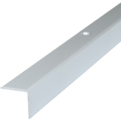 Profilé de nez de marche avec matériel de fixation - 200cm x 30mm x 30mm argenté