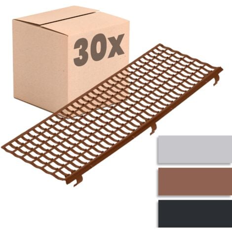INEFA Grillage stop-feuilles Ø100-160mm, 100cm 30 pièces, Protection de gouttières contre les feuilles mortes: Marron